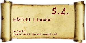 Sárfi Liander névjegykártya